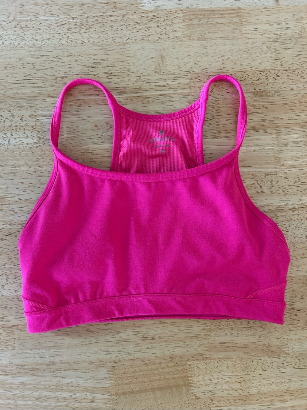 Athleta Pink Racerback Sports Bra Size M